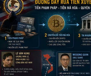 Công dân Việt Nam Lê Văn Hùng nhận tội rửa tiền xuyên quốc gia 67 triệu USDCựu Giám đốc Tài chính Epoch Times Weidong Guan cùng nhận tộiDòng tiền và chuỗi trách nhiệm vẫn chờ làm rõ